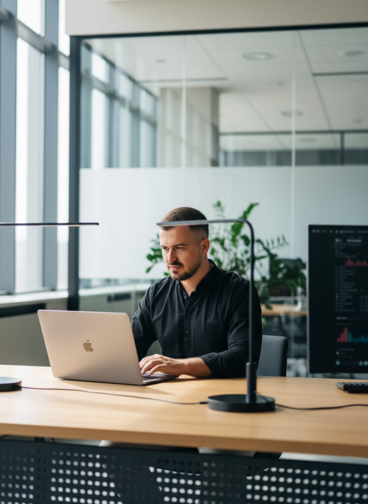 Sulejman Mullaliu bei der Softwareentwicklung